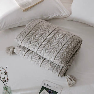 Cable Knit Boa Blanket  130 x 160 cm