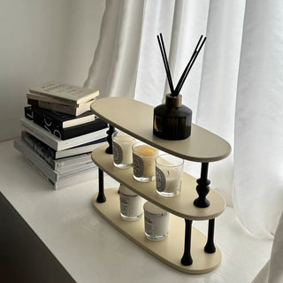 Retro design three-tier storage display rack