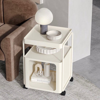 Square storage wagon with castersin  side table