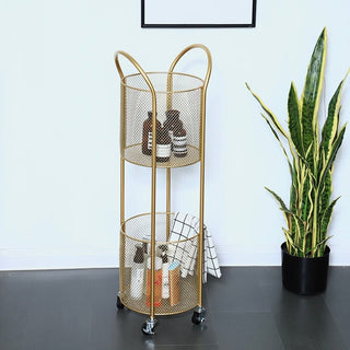 tier laundry basket with casters storage cart