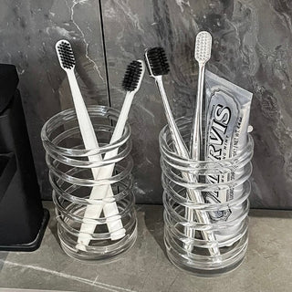 Acrylic Clear Spring Brush Stand Pen Holder