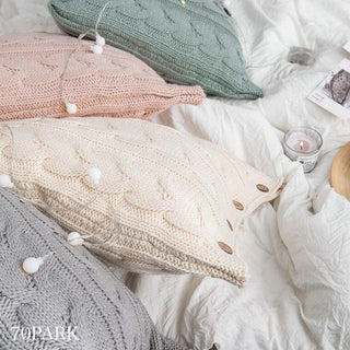 Sherbet Color Cable Knit Cushion Cover
