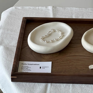 Plump Ceramic Oval Accessory Tray   Small Item Holder Plate Tray