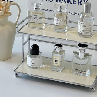Desktop display two-tier storage rack