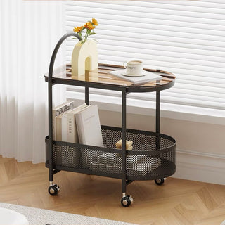 Wagon with casters basket side tablein