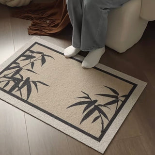 Bamboo Leaf Pattern Entrance Mat  50 x 80 cm Mud Removal Mat