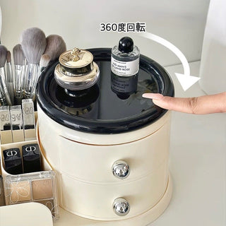 360 Degree Rotating Monotone Drawer Storage Cosmetic Box  Multi-purpose Rack