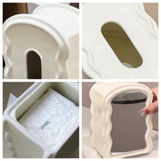Ceramic Mirror Wave Stand Tissue Case