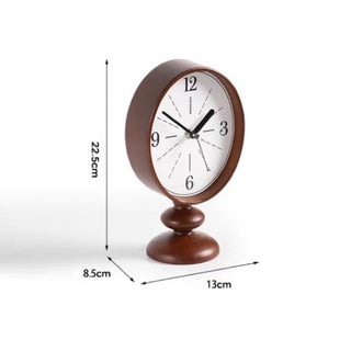 Oval-shaped Retro Wood Stand Clock
