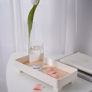 Wood grain print narrow accessory trayin  small item holder.