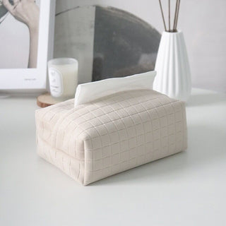 Checkered pattern Mousse velvet tissue cover