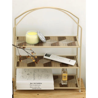 Iron Frame Three-Tier Display Rack  Storage