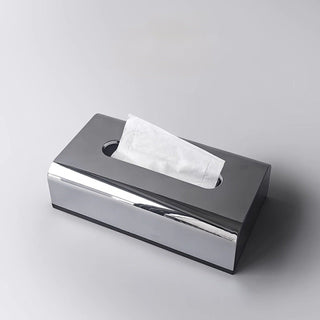 Silver color rounded corners simple tissue case tissue box
