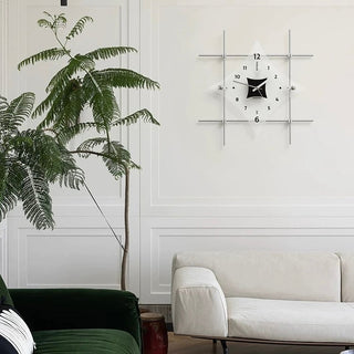 Silver Frame Art Design Clock  Wall Clock