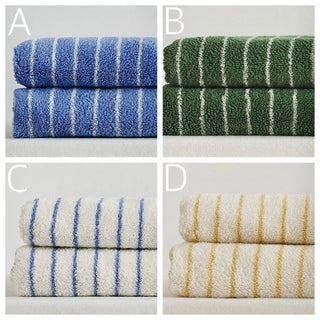 Simple Pin Stripe Color Bath Towel     100% Combed Cotton  Absorbent  Large Size Towel Blanket