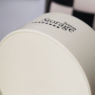 Two-tone lettering lidded storage box piece set