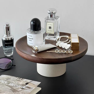 Acacia Wood Round Tray with Legs