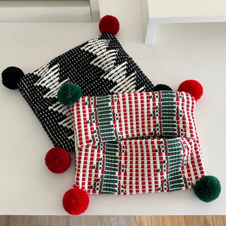 PomPom Mix Color Knit Tissue Case Cover