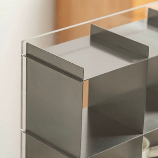 Stainless steel silver 9 compartment storage rack mug storage shelf display rack