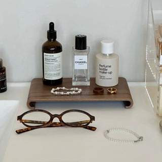 Simple Wood Accessory Tray Plate Brown