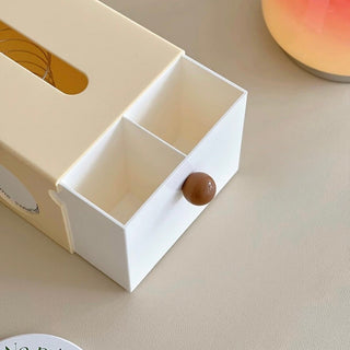 Cheese motif multi-functional tissue case   also suitable for storing remote controls and small items.