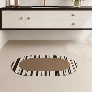 Monochrome Oval-shaped Mat 50x80cm 4 types  Quick-drying