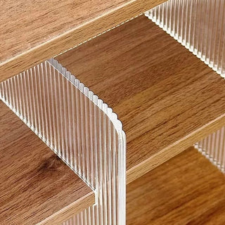 Bamboo Clear Acrylic Three-Tier Cup Perfume Storage Display Rack