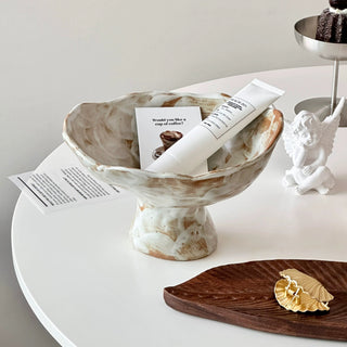 Nuance Marble Footed Ceramic Accessory Tray Fruit Tray