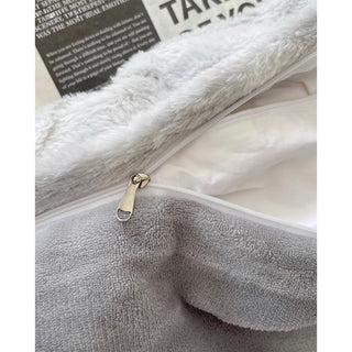 Nuance Gray Milk Velvet Winter Duvet Cover Set  Thick