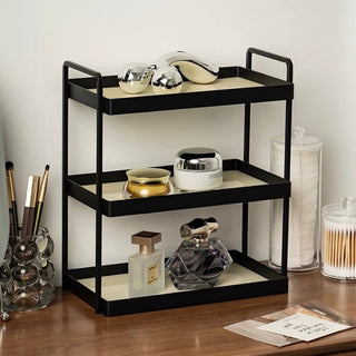 Black Frame Three-Tier Storage Display Rack  Monotone
