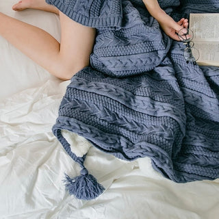 Cable Knit Boa Blanket  130 x 160 cm