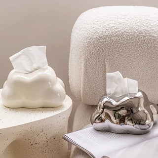 Cloud-shaped ceramic tissue casein  cloud motif