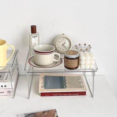 Clear Acrylic Rack Mini Table Piece Set Storage