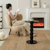 Black Wave Leg Round Compact Side Table
