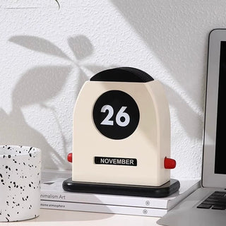 Monochrome Retro Card-type Perpetual Calendar Wooden Desk Calendar
