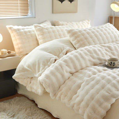 Fluffy and soft duvet cover set bed cover bedding cover