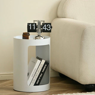 Iron Round Open Storage Cylindrical Side Table