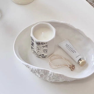 Shell motif ceramic accessory tray