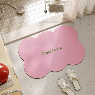 Simple Lettering Color Wave Bath Mat 50x80cm  Quick Drying