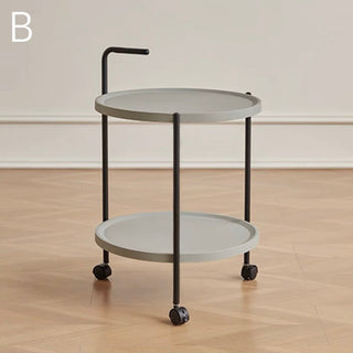 Handle Castered Round Side Table Wagon