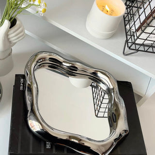 Silver nuance frame mirror tabletop or wall-mounted mirror.