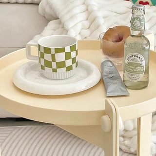 Round Tray Tier Side Table Storage Wagon