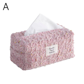 Pink Mix Tweed Tissue Case  Tissue Cover