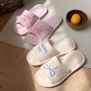 Ribbon embroidered design room shoes  3 sizes indoor slippers.
