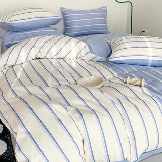 Asymmetrical Stripe Duvet Cover Set