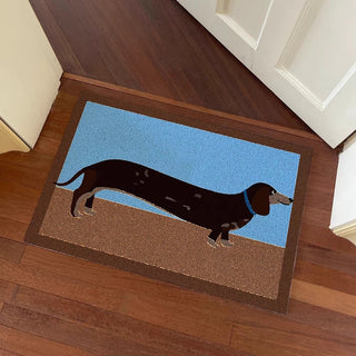 Dachshund Mix Color Door Mat 50 x 75 cm for removing mud and dogs.