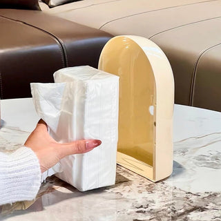Round Silhouette Cream Color Tissue Case  Tissue Box