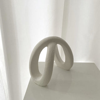 Half Ring Ceramic Art Object White