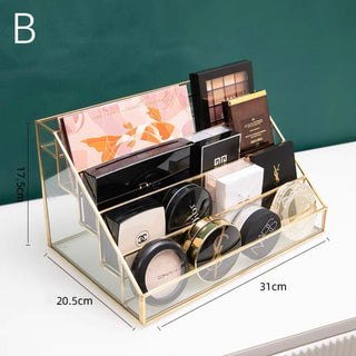 Gold Frame Clear Cosmetic Storage Rack