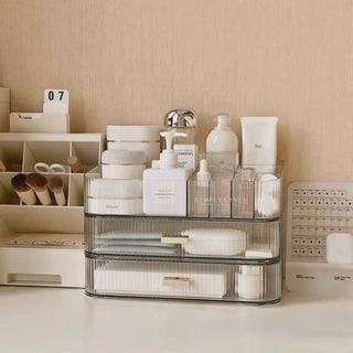 Two-tier drawer & open cosmetic storage unitin  .